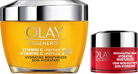 Olay Regenerist Vitamin C   Peptide 24 Face Moisturizer, 50ml   Micro-Sculpting Cream Travel/Trial Size Gift Set