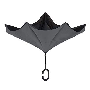 ShedRain UnbelievaBrella Reverse Umbrella: Black and Charcoal Grey