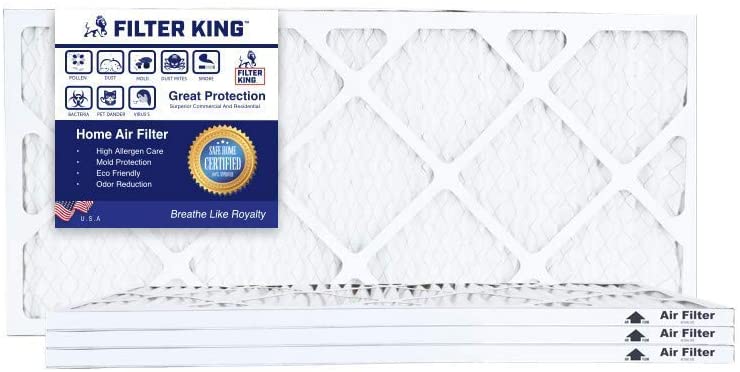 Filter King 20x32x1 Air Filters | 4 Pack | MERV 8 HVAC Pleated AC Furnace Filters, Protection Against Mold and Pollen, Allergen Reduction, Increases Air Quality