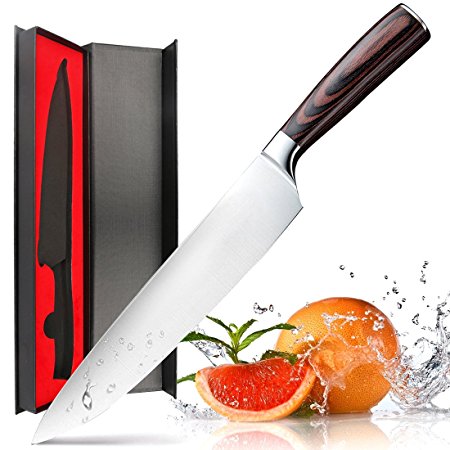 Chef Knife,Kitchen Knife 8-Inch,German High Carbon Stainless Steel,Razor Sharp Blade and Ergonomic Handle-Valentines Day Gifts