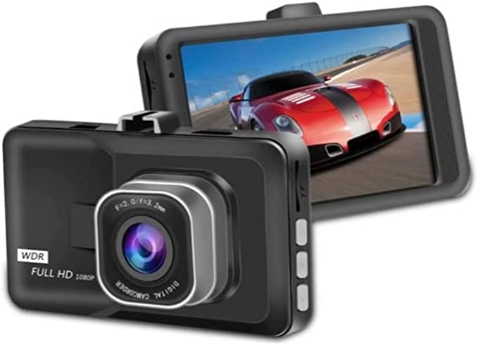 WOOZZONG Dash Cam 720P Full HD, On-Dashboard Camera Video Recorder Dashcam for Cars with 3" LCD Display, Night Vision, WDR, Motion Detection, Parking Mode, 120° Wide Angle