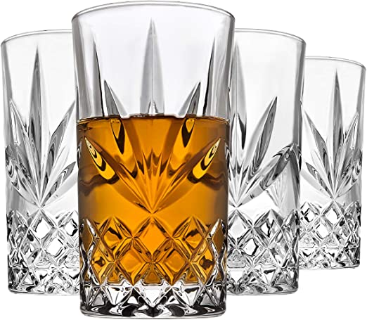 Godinger Highball Glasses, Drinking Glasses for Water, Juice, Cocktails, Beer or Wine - Set of 4