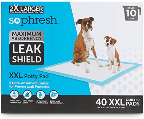 Petco Brand - So Phresh Maximum Absorbency XX-Large Leak Shield Potty Pads, Count of 40, 40 CT
