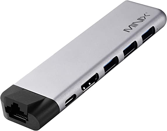 MINIX Aluminum USB-C multiport Hub-Gigabit Ethernet, 4K HDMI,USB 3.0 * 3,SD/Micro SD Reader, USB-C-PD, Compatible with Apple MacBook Air and MacBook Pro. (Space Gray) Sold Directly by MINIX.