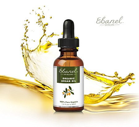 Ebanel Organic Argan Oil - 100% Pure EcoCert & NATRUE USDA Certified Cold-Pressed Organic Argan Oil for Hair Face & Skin - 100% Satisfaction Guaranteed 1 Oz (1 oz / 30ml)
