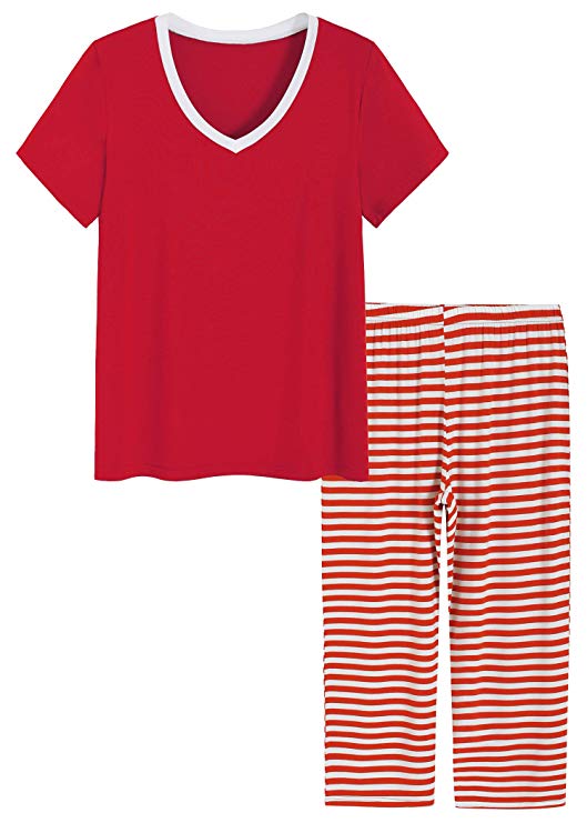 Latuza Women’s Sleepwear Tops with Capri Pants Pajama Sets