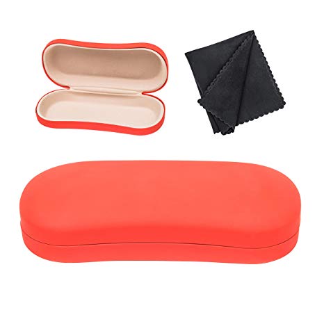 X Large Hard Shell Eyeglass Case Holder For Glasses And Sunglasses Unisex With Microfiber Cloth