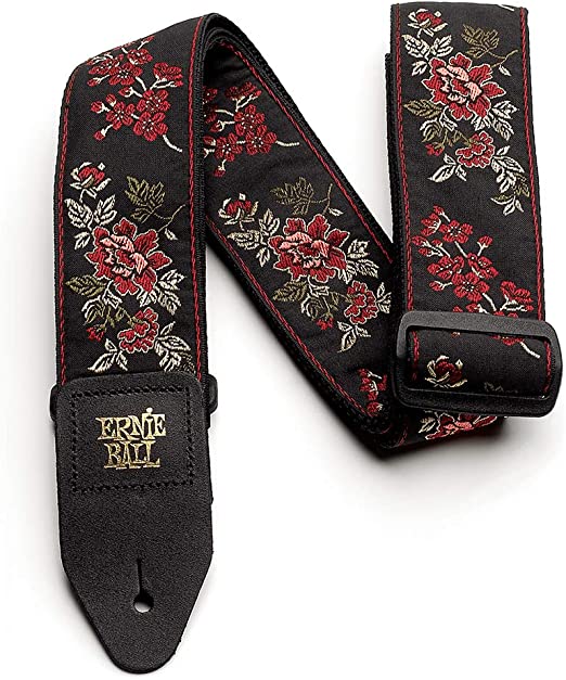 Ernie Ball Red Rose Jacquard Guitar Strap