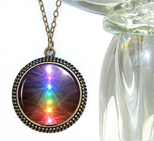 Rainbow Necklace, Statement Pendant, Reiki Healing, "Chakra Balance"