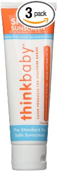 Thinkbaby Safe Sunscreen SPF 50, 3oz  (Pack of 3)