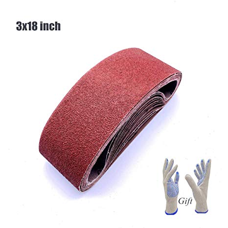 3x18 Inch Sanding Belt, Aluminum Oxide Belt Sander Paper, 40/60/80/120/150/240/400 Grits,14 Pack