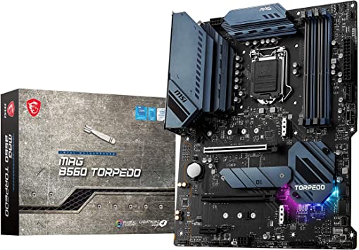 MSI MAG B560 TORPEDO ATX Gaming Motherboard (10 th/11th Gen Intel Core, LGA 1200 Socket, DDR4, 5066 MHz, 3 x M.2 Slots, USB 3.2 Gen 2, Type-C, 2.5G LAN, DP/HDMI)