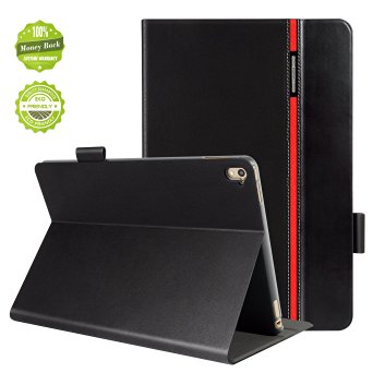 AUAUA iPad Pro 9.7 Case, iPad Pro 9.7 Leather Case With Smart Cover Auto Sleep/Wake  Screen Protection Film For Apple iPad Pro 9.7 inch Apple Tablet (Black)
