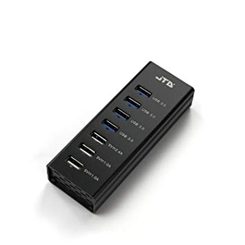 JTD Superspeed USB 3.0 4 Port (24W) Hub with 3.3 ft USB 3.0 Cable   USB Fast Smart Charger 3 Ports (MAX 5V/2.4A)