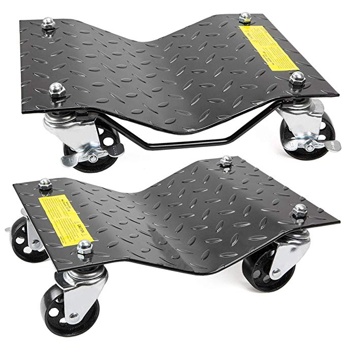 XtremepowerUS 2-pieces 12" x 16" Set Premium Skates Wheel Car Dolly Repair Slide Vehicle Car Moving Dolly (1-Pair)