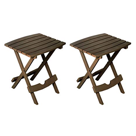 Adams Manufacturing 8500-60-4702 Quik-Fold Side Table, Earth Brown/2 Pack