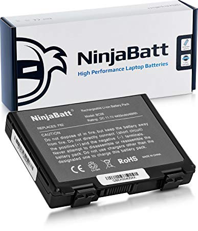 NinjaBatt Laptop Battery For Asus A32-F82 A32-F52 K50IJ K50AD X50GL AS-K50 P81IJ K60IJ K40 K40IJ K40IN PRO5DIJ K70IC K70IJ X70 X59GL X59SL L0690L6 90-NVD1B1000Y - [6 Cells/4400mAh/11.1V]