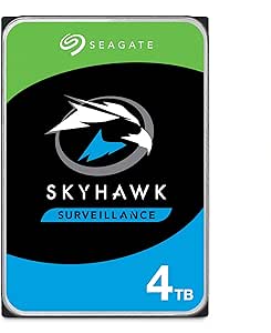 Seagate Skyhawk, 4TB, Video Internal Hard Drive, 3.5", SATA, 6Gb/s, 64MB Cache, for DVR/NVR Security Camera System, with Drive Health Management, 3 year Rescue Services, FFP (ST4000VXZ16)