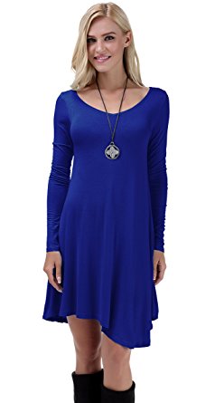 VIISHOW Women's Long Sleeve Casual Loose T-Shirt Dress