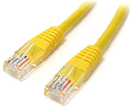 StarTech.com Cat5e Ethernet Cable - 10 ft - Yellow - Patch Cable - Molded Cat5e Cable - Network Cable - Ethernet Cord - Cat 5e Cable - 10ft (M45PATCH10YL)