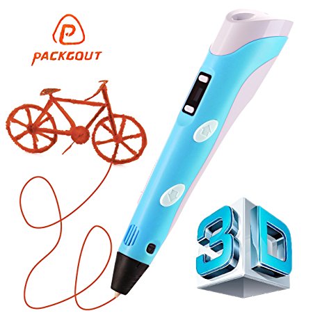PACKGOUT 3D Pen, 3D Printing Pen with LCD Screen, 2nd Generation 3D Drawing Pen for Doodling, Art & Craft Making and Education, Comes w/ Free PLA Filament
