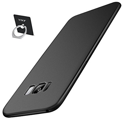 Galaxy S8 Plus Case Ultra Thin and Slim Soft Case Anti Drop Shock-Absorption Coated Non Slip Matte Black Surface Slim Fit brief style Finger Ring Stand for Samsung Galaxy S8  Plus (2017 Release)
