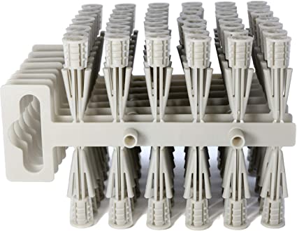 NCaan 96pcs Plasterboard Wall Plugs—Expanding Barrel—Anti Rotate Ribs—Barbed Jaws—Superior Tight Grip—Strong Hold—Hollow Drywall Cavity Raw Plasterboard Wall Fixings (96 Wall Plugs)