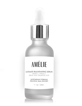 Amélie Skincare Vitamin C Serum (20%) With C E Ferulic & Hyaluronic. Anti-aging, Skin Brightening & Skin Firming. Repairs Appearance Of Wrinkles, Sun Damage & Age Spots. Organic Ingredients.