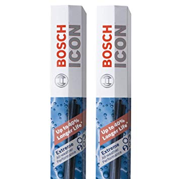 Bosch Automotive ICON Wiper Blades 28A13A (Set of 2) Honda: 19-09 Fit, Hyundai: 16-11 Elantra, Kia: 18-14 Forte, Toyota: 19-12 Prius C +More, Up to 40% Longer Life, Frustration Free Packaging