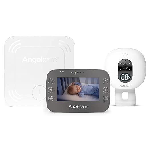 Angelcare 3-in-1 AC337 Baby Monitor, with Breathing Movements Tracking, 4.3’’ Video, Sound & Temperature Display on Camera