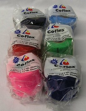 Co-flex Elastic Bandage 1" Assorted Colors (2/pk 6/pk Bag) By Andover Coated Products