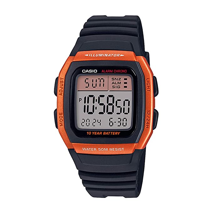 Casio Digital Orange Dial Unisex's Watch-W-96H-4A2VDF (D177)