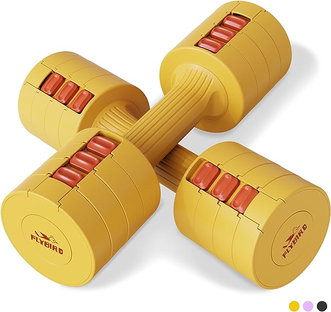 FLYBIRD Dumbbell Set, Women 2/3/4/5LB Light Weight Dumbbell Set with Fast Weights Changing, Easy Storage for Home Gym Exercise, Suitable for Women/Men/Elderly