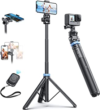 [Newest] 62" Selfie Stick Tripod with Remote - Kaiess Tripod for iPhone, High Strength Legs & Extendable Tube Tripod Stand, Fit for iPhone 13 Pro Max/13 Pro/12 Pro Max/Samsung S22/Camera/GoPro