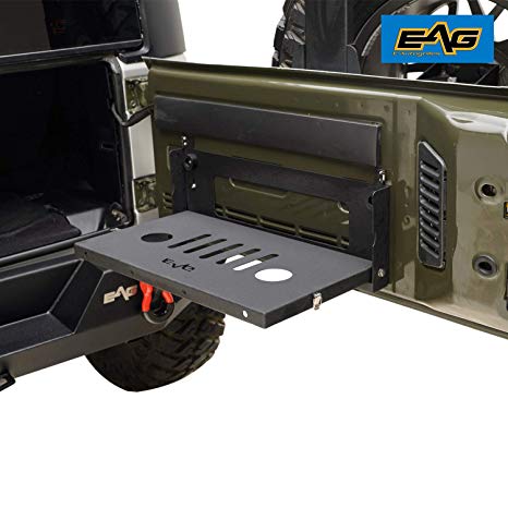 EAG Metal Tailgate Table Cargo Storage Rack Shelf Compatible with 07-18 Jeep Wrangler JK