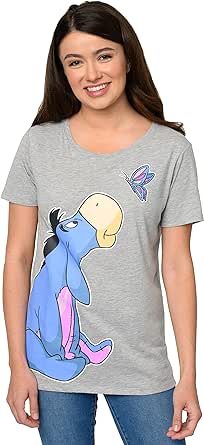 Disney Womens T-Shirt Eeyore or Minnie Mouse Lean in Side Print