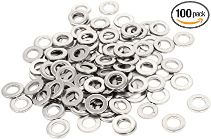 uxcell 100Pcs M5 x 1mm Stainless Steel Metric Flat Washer for Bolt Screw