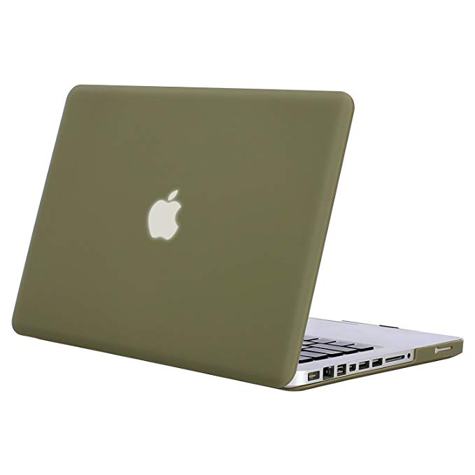 Mosiso Plastic Hard Shell Case Cover Only for Old MacBook Pro 13 Inch with CD-ROM (Model: A1278, Version Early 2012/2011/2010/2009/2008), Capulet Olive