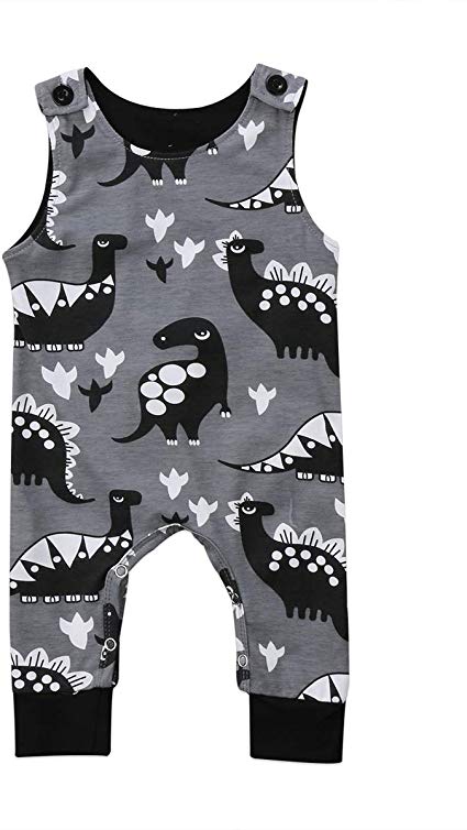 jiaoutky Newborn Infant Baby Boy Girl Clothes Dinosaur Sleeveless Romper One-Piece Bodysuit Jumpsuit Outfits Clothing