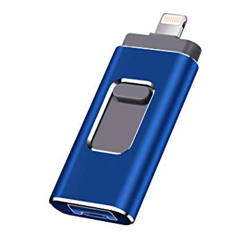 USB Flash Drive for iPhone 128gb Memory Stick LTY Photo Stick USB 3.0 Jump Drive Thumb Drives Externa Lightning Memory Stick for iPhone iPad Android and Computers (blue-128GB)