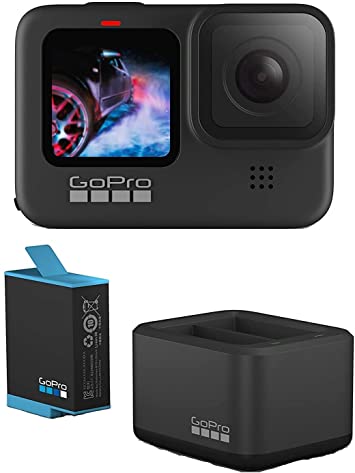 GoPro HERO9 Black - Waterproof Action Camera with Dual Battery Charger   Battery (HERO10 Black/HERO9 Black)