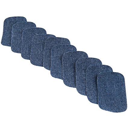 Singer 2-Inch-by-3-Inch Iron-On Patches, Denim, 10/Pack