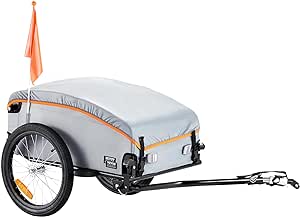 VEVOR Remorque de vélo avec capacité de charge de 88/100/72,6 kg, chariot de vélo robuste, pliable et compact avec attelage universel