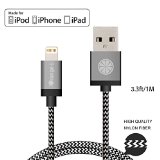 iPhone Charger Apple Certified iOrange-E848233ft1M Charge and Data Sync Lightning Cable Braided for iPhone 6 6 Plus 5S 5C 5 iPad Air iPad 4th Gen iPad Mini and iPod Touch 5th Generation Grey
