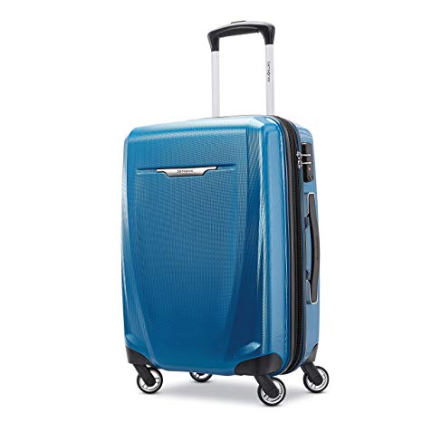 Samsonite Winfield 3 DLX Hardside Carry On Luggage with Double Spinner Wheels, Blue/Navy