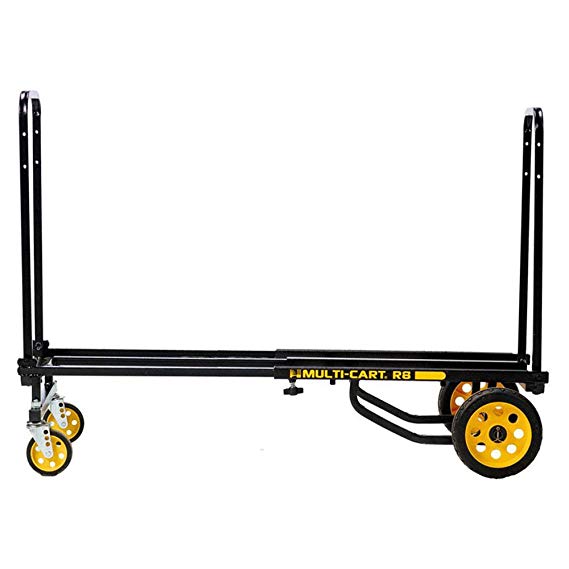 Rock-N-Roller R8RT (Mid) 8-in-1 Folding Multi-Cart/Hand Truck/Dolly/Platform Cart/34" to 52" Telescoping Frame/500 lbs. Frame Capacity, Black