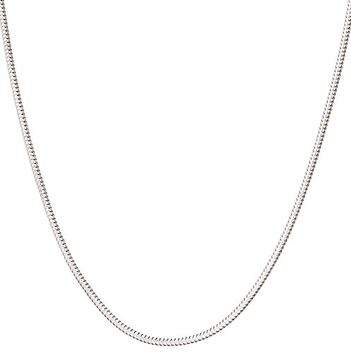925 Sterling Silver Italian 1mm Snake Chain Crafted Necklace Thin Lightweight Strong - Lobster Claw Clasp With Extra Clasp