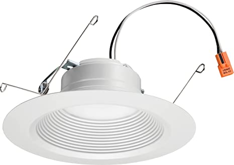 Lithonia Lighting 5/6" White Retrofit LED Recessed Downlight, 12W Dimmable with 2700K Warm White, 750 Lumens