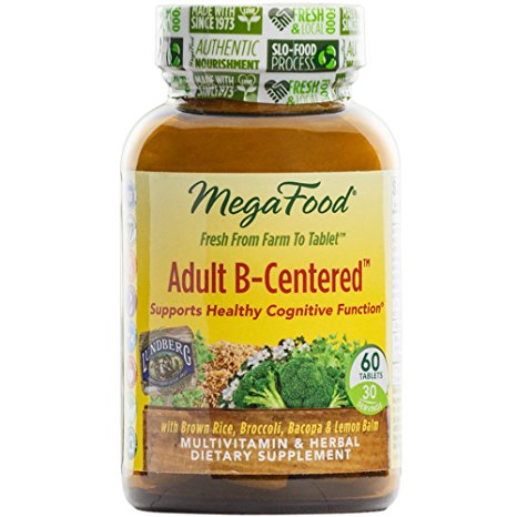 MegaFood - Adult B-Centered, Supports Healthy Cognitive Function, 60 Tablets