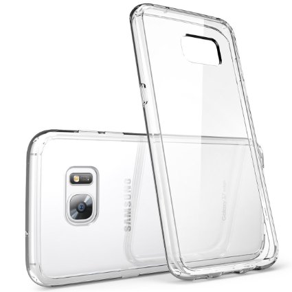 Caseguru Samsung Galaxy S7 Edge Case, Crystal Clear Slim Bumper Case For Galaxy S7 Edge (2016) - Scratch Resistant Hybrid Cover Case Shock Absorbing With Clear Hard Back - Clear Transparent